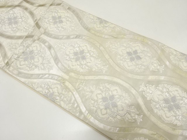 アンティーク　立涌に華紋織り出し袋帯（材料）